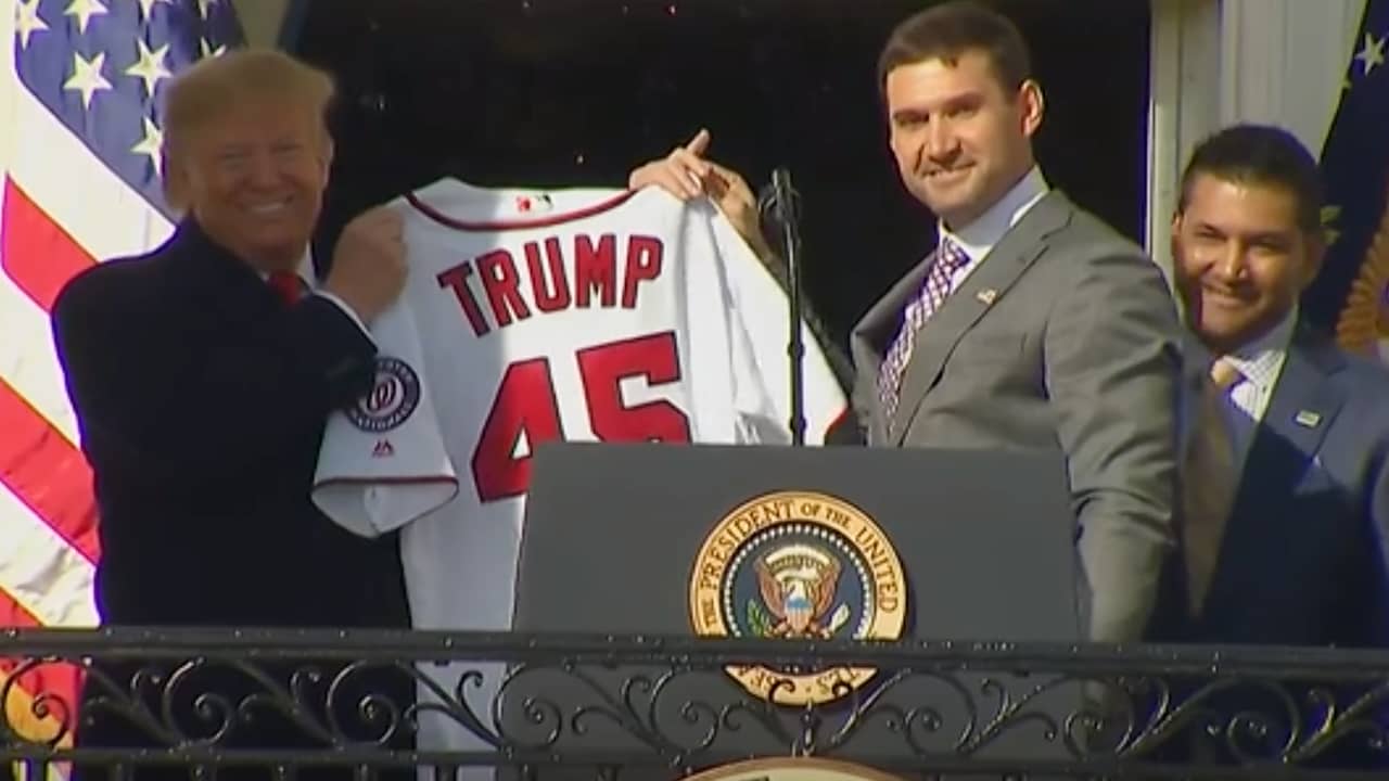 Spelers Washington Nationals gehuldigd door Trump