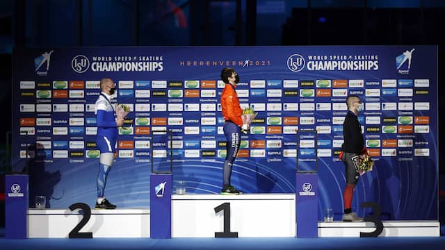 Het podium van de 1.000 meter.