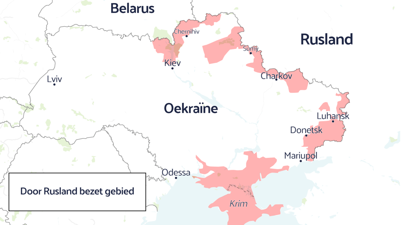 Het door Rusland bezette deel van Oekraïne.