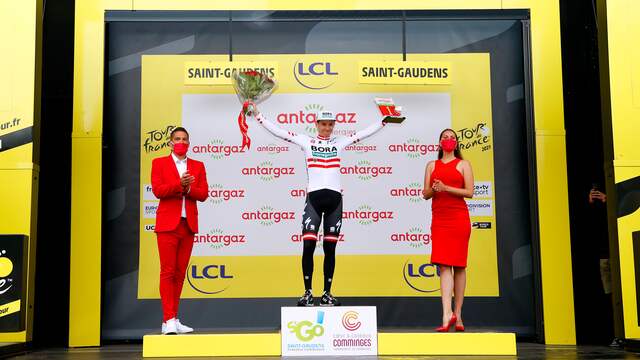 Patrick Konrad op het podium.