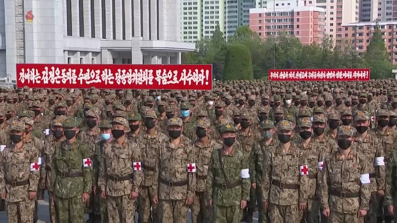 Beeld uit video: Noord-Korea zet leger in tegen coronavirus
