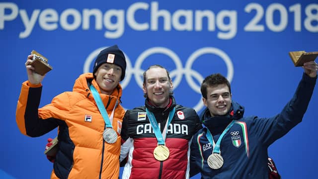 Ted-Jan Bloemen (goud), Jorrit Bergsma (zilver) en Nicola Tumolero (brons) gingen met de medailles aan de haal op de 10.000 meter.