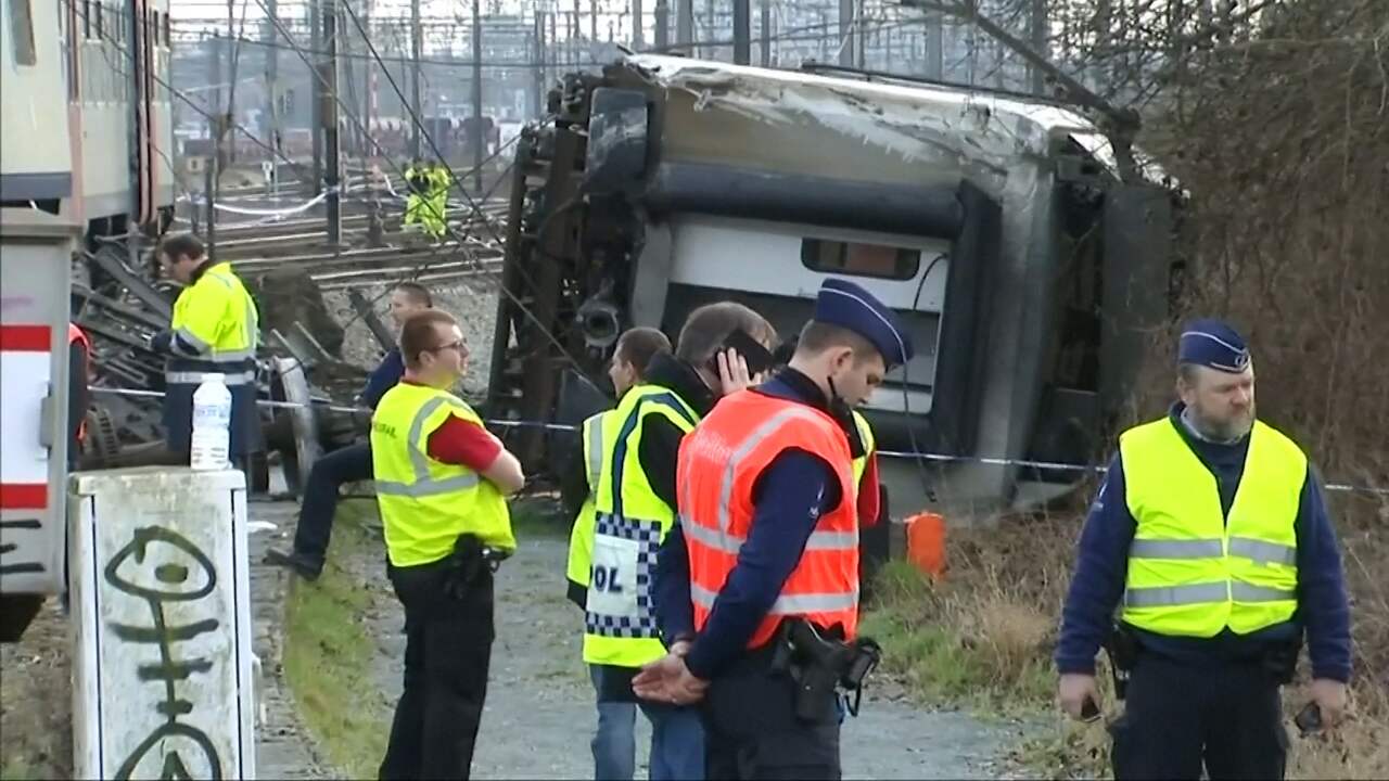 Eerste beelden ontspoorde trein Leuven