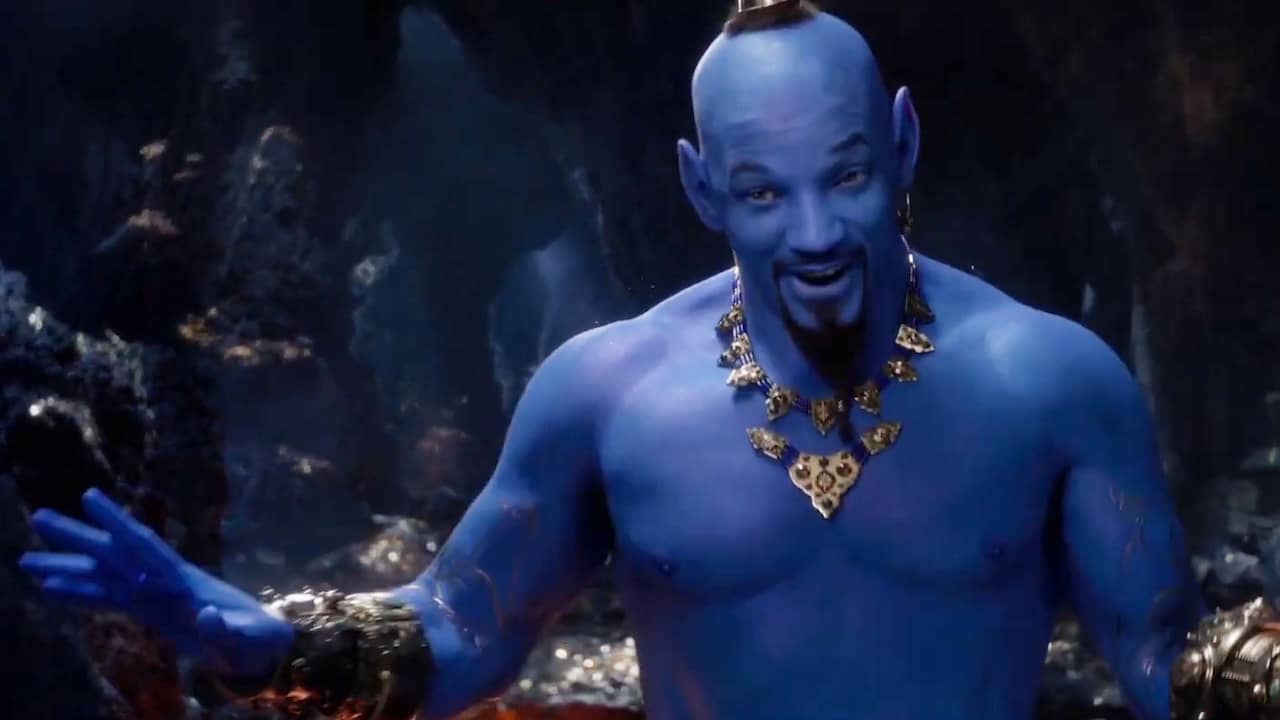 Beeld uit video: Will Smith in trailer Aladdin voor het eerst als blauwe Geest te zien
