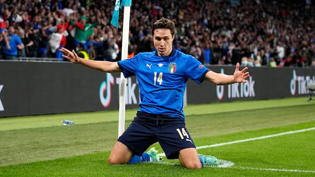 Federico Chiesa maakte de openingstreffer op Wembley.