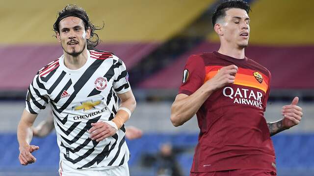 Edinson Cavani was de grote man namens Manchester United tegen AS Roma.
