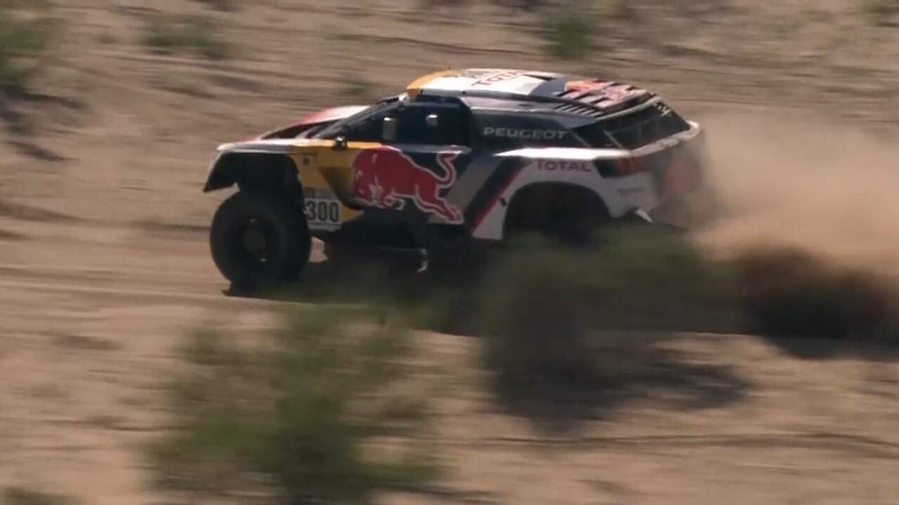 Beeld uit video: Peterhansel wint derde etappe Dakar Rally bij auto's