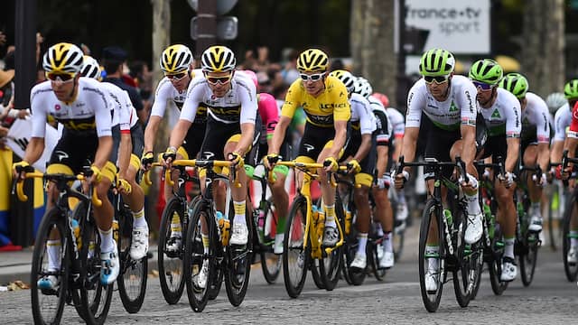 Team Sky won zeven keer de Tour de France.