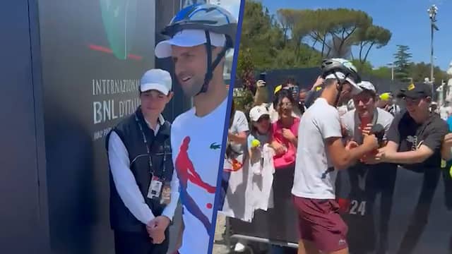 Djokovic arriveert met helm op in Rome en krijgt lachers op de hand