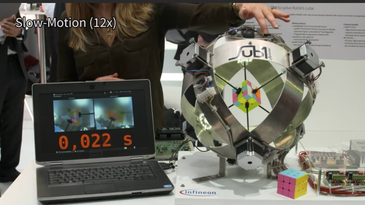 Rubiks kubus in 0,6 seconden opgelost door robot
