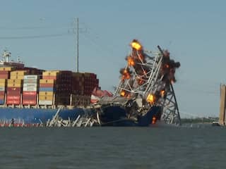 Delen van brug die werd geramd door schip in VS opgeblazen