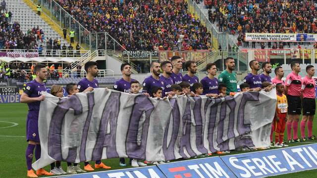 Het was de eerste wedstrijd voor Fiorentina sinds het overlijden van Astori.