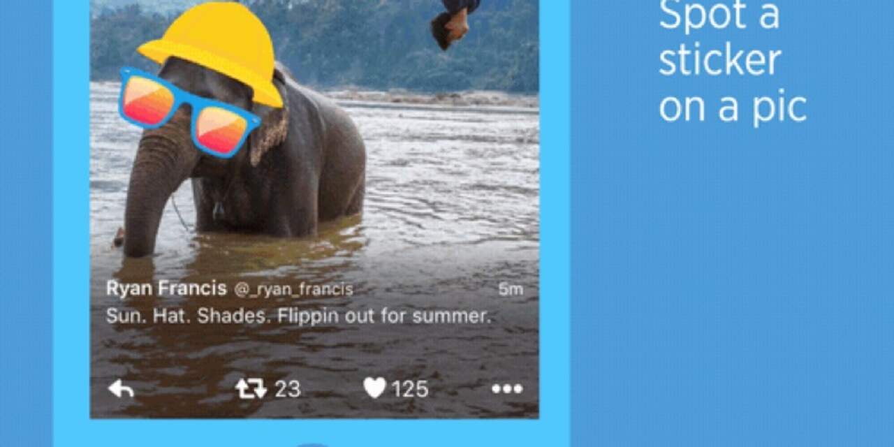 Twitter laat gebruikers virtuele stickers op foto's plaatsen