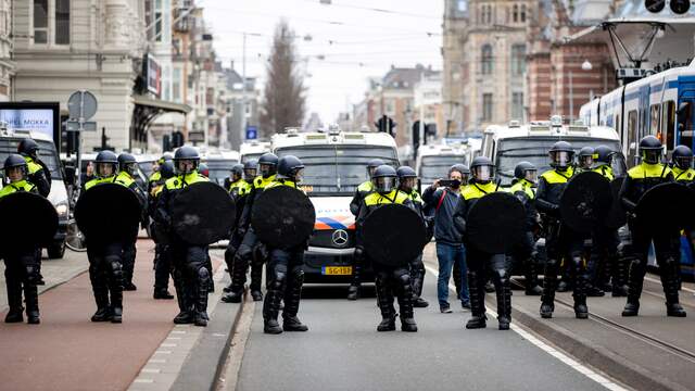 Amsterdam, 21 maart 2021: de politiedemonstratie