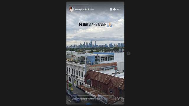 Wesley Koolhof is na veertien dagen verlost van zijn hotelkamer in Melbourne.