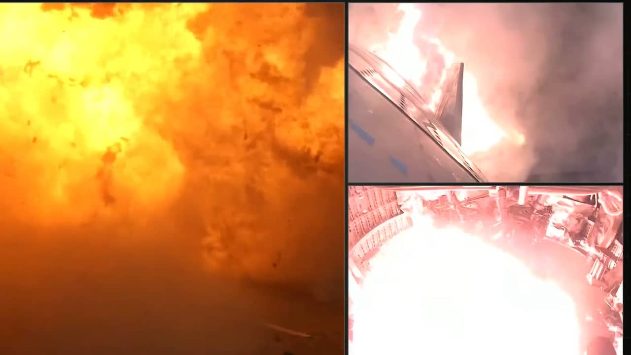 Beeld uit video: Marsraket Starship van SpaceX explodeert bij landing na testvlucht