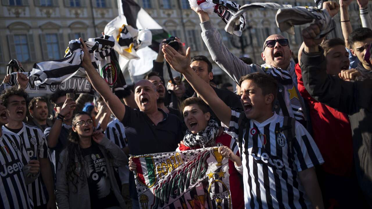 Spelers Juventus vieren kampioenschap
