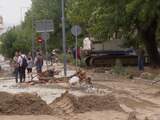 Griekse stad verandert in modderpoel na storm Elias