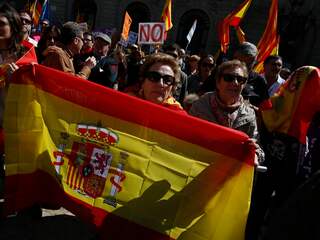 Protest tegen onafhankelijk Catalonië in Barcelona