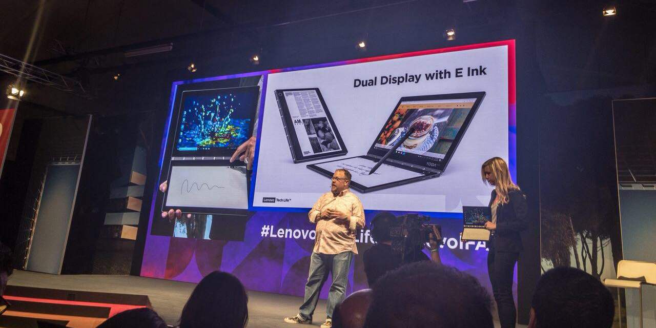 Lenovo toont laptop met e-inkscherm in plaats van toetsenbord