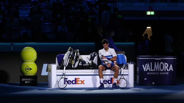Teleurstelling bij Novak Djokovic.