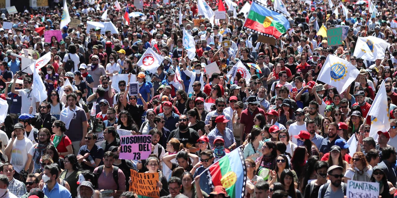 Vreedzame protestmarsen in Chili na dagen van gewelddadige betogingen