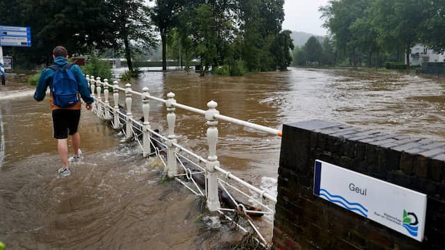 Door de enorme hoeveelheden regenwater trad de Geul vorige week buiten haar oevers.