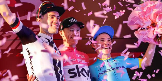 Bekijk het eindklassement van de Giro met Dumoulin als nummer twee