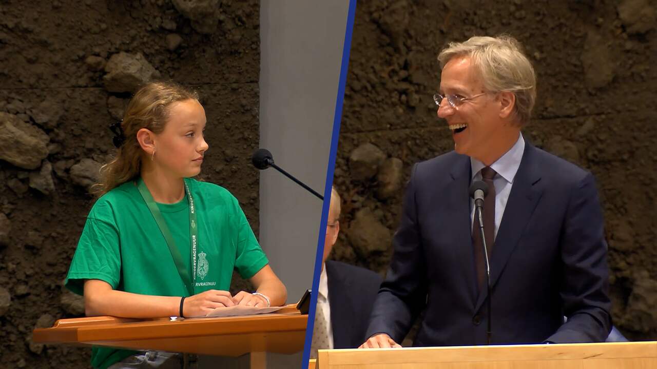 Beeld uit video: Kritische kinderen bevragen kabinet tijdens speciaal vragenuurtje