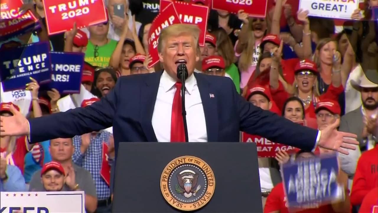 Beeld uit video: Trump start tweede presidentscampagne met felle speech