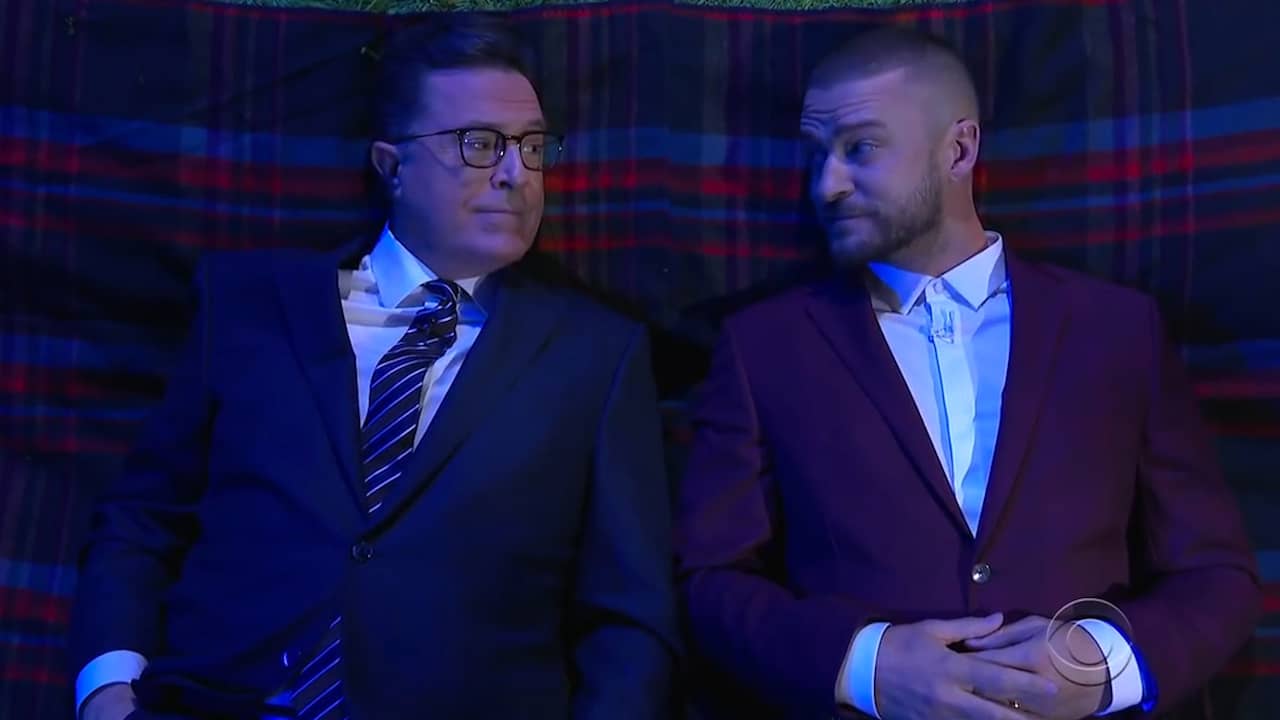 Stephen Colbert heeft diepe gesprekken met Justin Timberlake