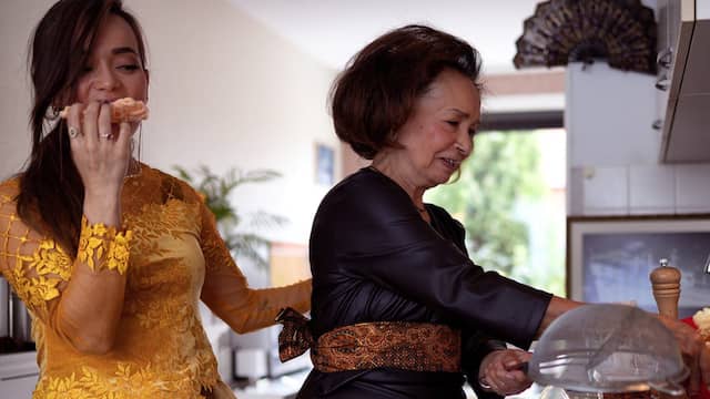 Bibi Breijman with her grandmother, one of the photos of the triptych she made.