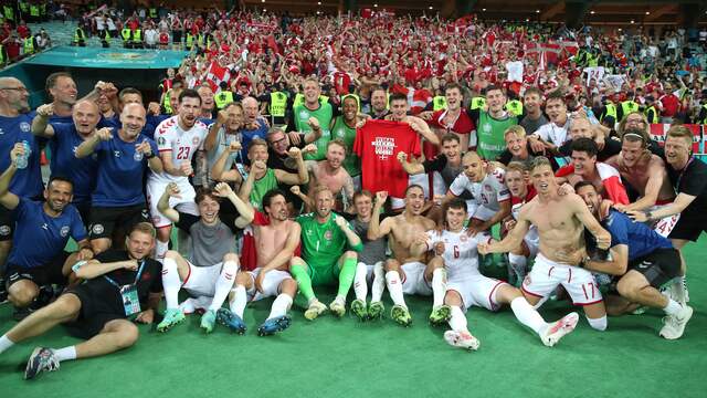 Denemarken staat voor het eerst sinds 1992 in de halve finales van het EK.
