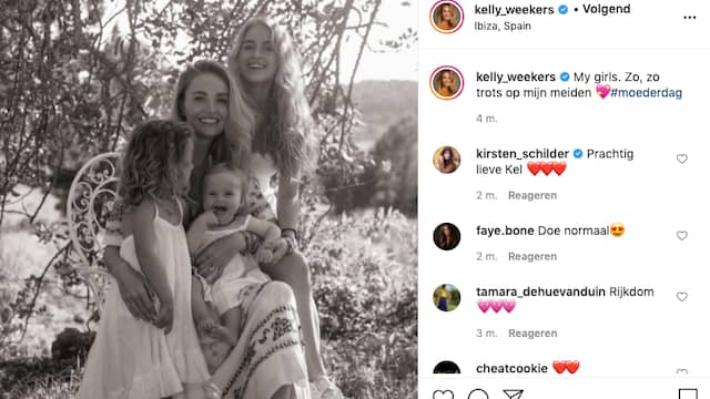 Voormalig Miss Nederland Kelly Weekers is trots op haar dochters. (Foto: Instagram/Kelly Weekers)