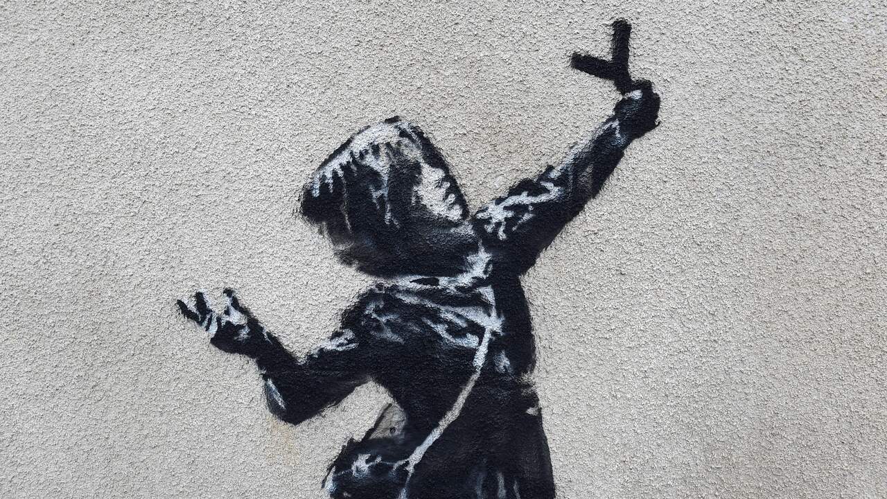 Banksy's nieuwe kunstwerk in Engeland binnen 48 uur gevandaliseerd