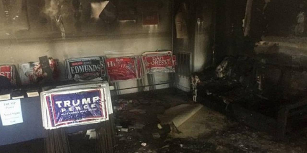 Lokaal kantoor Republikeinen in VS zwaar beschadigd door brandbom