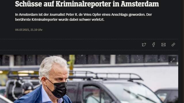 Het bericht op de Duitse site Der Spiegel.