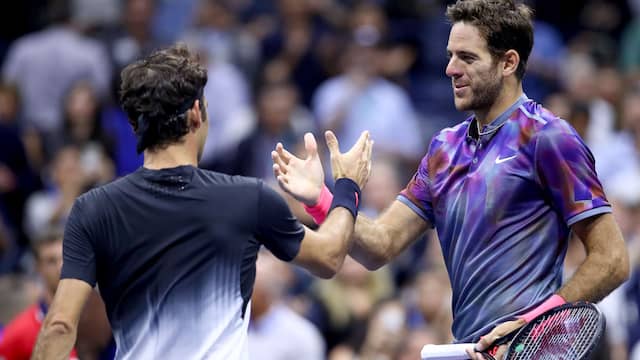 Del Potro te sterk voor Federer in kwartfinales US Open