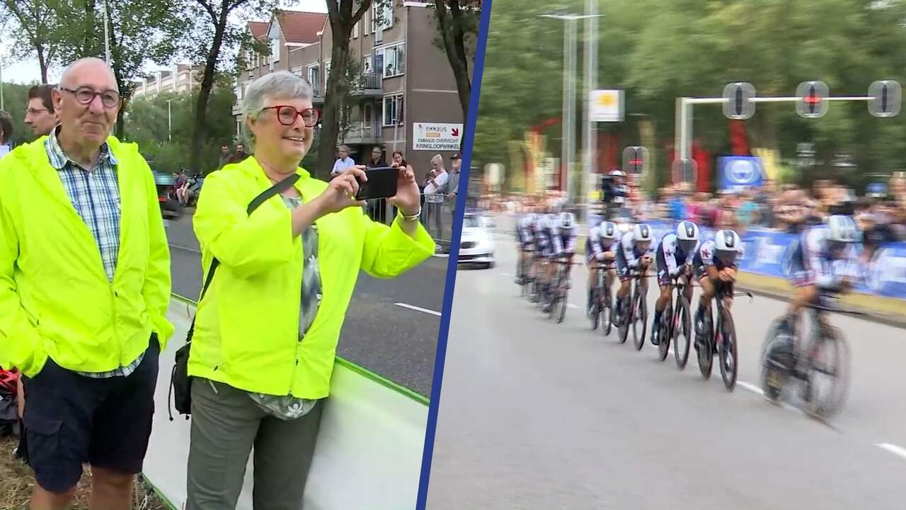 Beeld uit video: Fans juichen Vuelta-renners toe bij start in Utrecht
