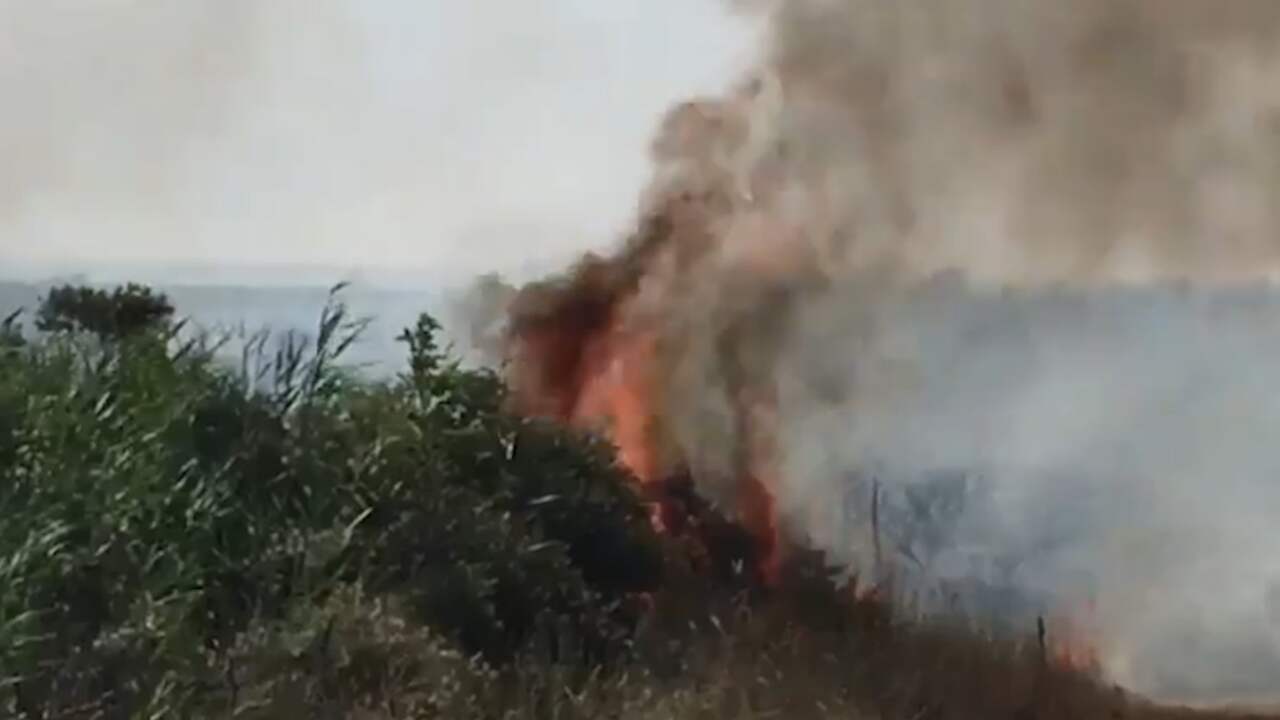 Beeld uit video: Man ontdekt duinbrand op Schiermonnikoog