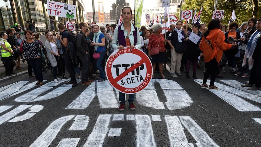 Protesten in België tegen TTIP en CETA