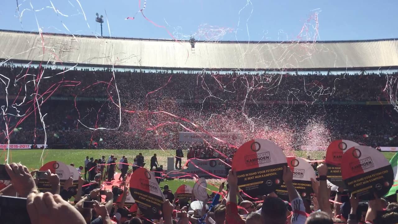 Beeld uit video: Uitzinnige Kuip tijdens huldiging Feyenoord als landskampioen