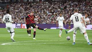 De Bruyne zorgt met vlammend schot voor gelijkmaker bij Real-City