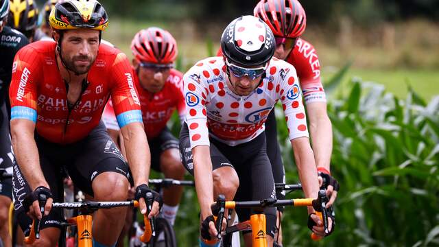 Wout Poels reed donderdag voor het laatst in de bolletjestrui in de Tour de France.