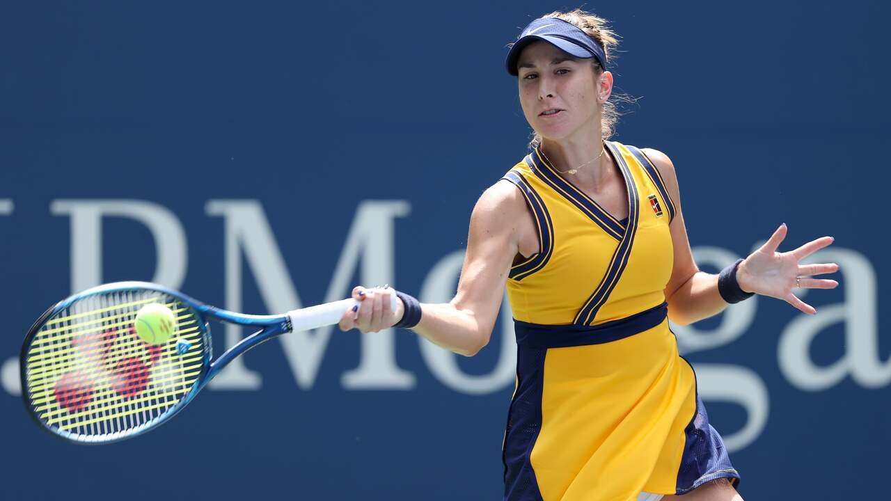 Belinda Bencic tijdens haar partij tegen Arantxa Rus.