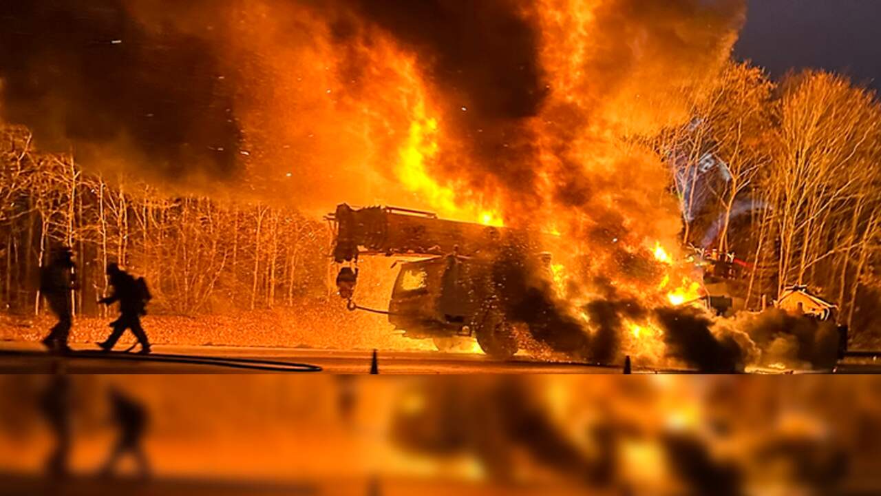 A7 between Heerenveen and Groningen closed due to burning cranes |  inland