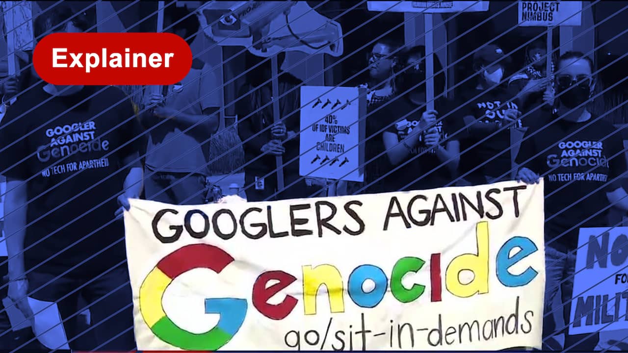 Beeld uit video: Waarom medewerkers Google boos zijn over miljardendeal met Israël