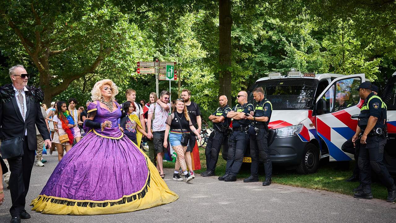 Visitors to Pride Amsterdam in the Vondelpark.