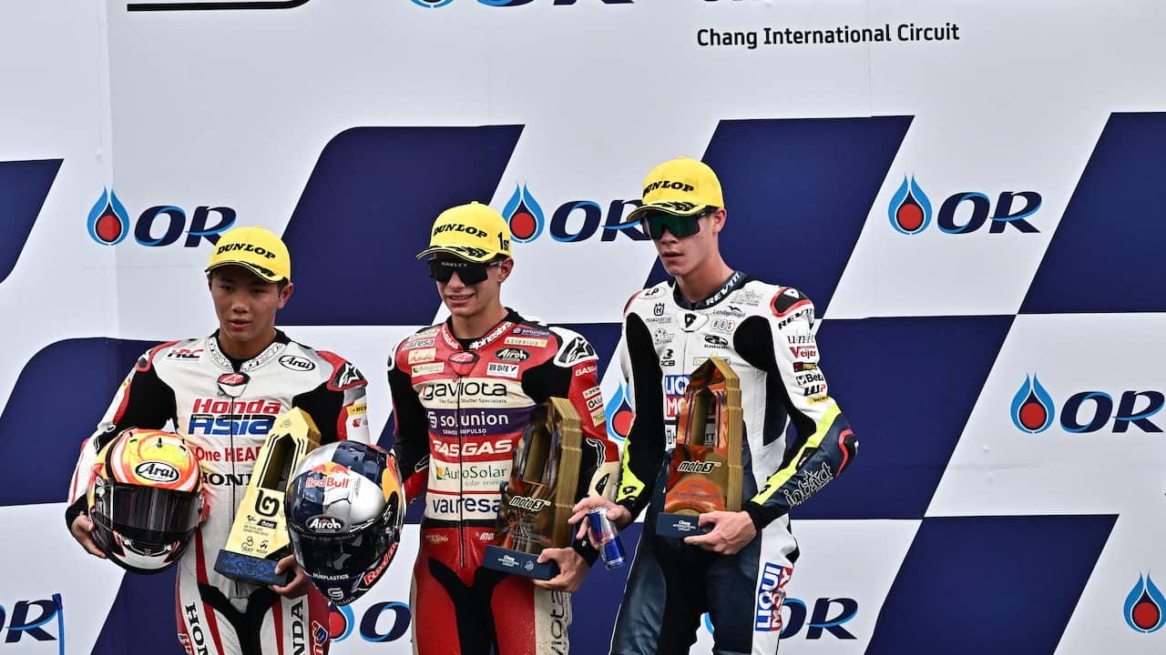 Beeld uit video: Veijer pakt in Thailand eerste podiumplek in Moto3