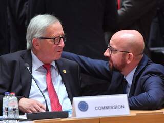 Europees Commissievoorzitter Jean-Claude Juncker en premier Charles Michel 